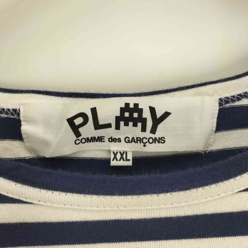 プレイコムデギャルソン PLAY COMME des GARCONS 22AW INVADER STRIPED L/S T-SHIRT ハートロゴ インベーダー ボーダー カットソー メンズ JPN:XXL